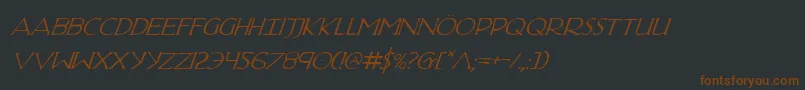 HadriaticItalic-Schriftart – Braune Schriften auf schwarzem Hintergrund