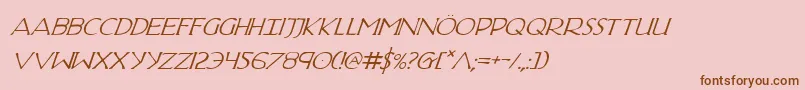 フォントHadriaticItalic – ピンクの背景に茶色のフォント