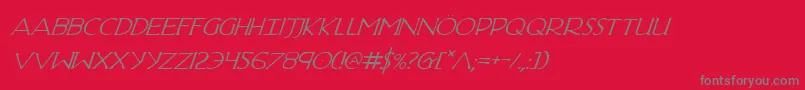 フォントHadriaticItalic – 赤い背景に灰色の文字