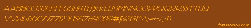 HadriaticItalic-Schriftart – Orangefarbene Schriften auf braunem Hintergrund