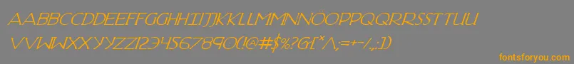 Шрифт HadriaticItalic – оранжевые шрифты на сером фоне