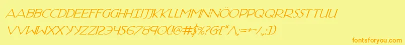Police HadriaticItalic – polices orange sur fond jaune