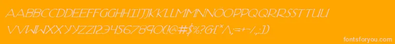 Police HadriaticItalic – polices roses sur fond orange