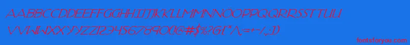 HadriaticItalic-fontti – punaiset fontit sinisellä taustalla