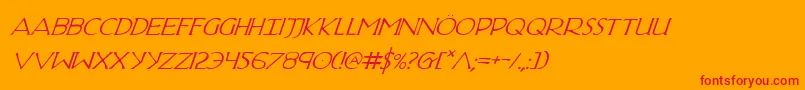 HadriaticItalic Font – Red Fonts on Orange Background