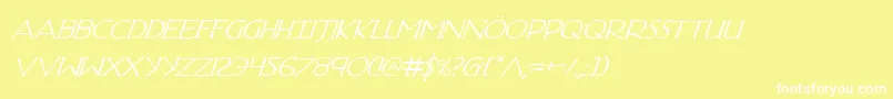 フォントHadriaticItalic – 黄色い背景に白い文字