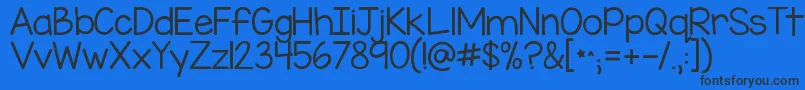 Kgmisskindergarten Font – Black Fonts on Blue Background