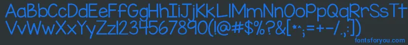 Kgmisskindergarten Font – Blue Fonts on Black Background
