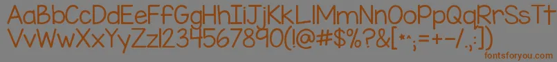 Kgmisskindergarten Font – Brown Fonts on Gray Background