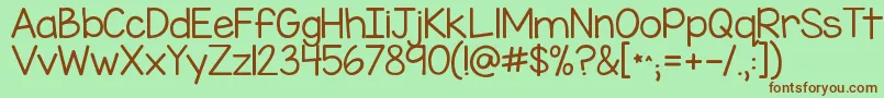 Kgmisskindergarten Font – Brown Fonts on Green Background