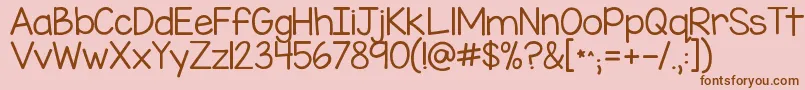 Kgmisskindergarten Font – Brown Fonts on Pink Background