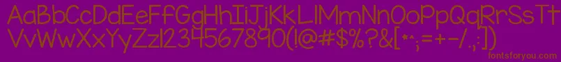 Kgmisskindergarten Font – Brown Fonts on Purple Background