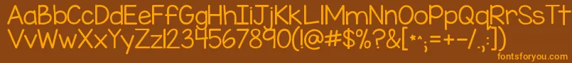 Kgmisskindergarten Font – Orange Fonts on Brown Background