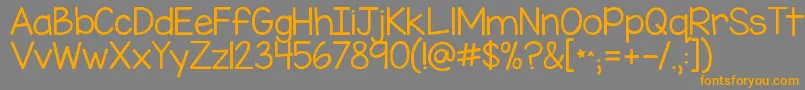 Kgmisskindergarten Font – Orange Fonts on Gray Background