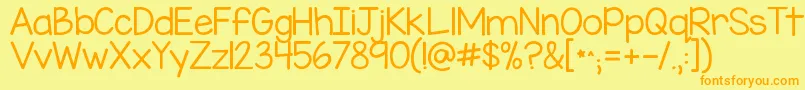 Kgmisskindergarten Font – Orange Fonts on Yellow Background