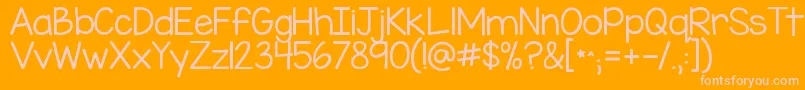 Шрифт Kgmisskindergarten – розовые шрифты на оранжевом фоне