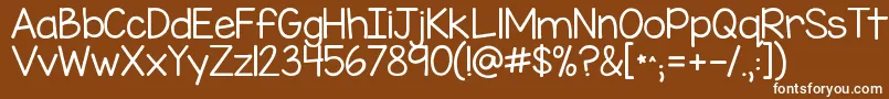 Kgmisskindergarten Font – White Fonts on Brown Background