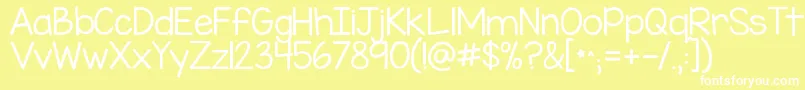 Kgmisskindergarten Font – White Fonts on Yellow Background