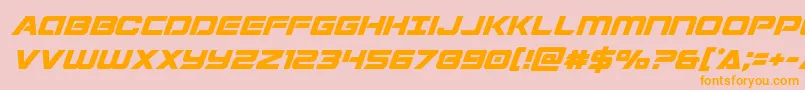 Stardusterital-Schriftart – Orangefarbene Schriften auf rosa Hintergrund