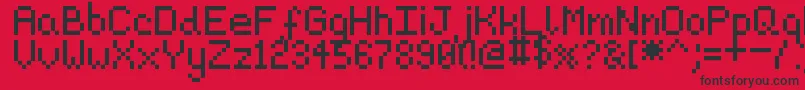 Pixeljosh6 Font – Black Fonts on Red Background