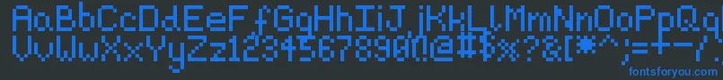 fuente Pixeljosh6 – Fuentes Azules Sobre Fondo Negro