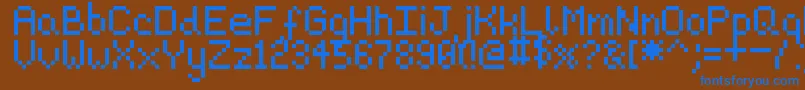 Pixeljosh6 Font – Blue Fonts on Brown Background
