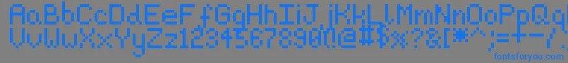 fuente Pixeljosh6 – Fuentes Azules Sobre Fondo Gris