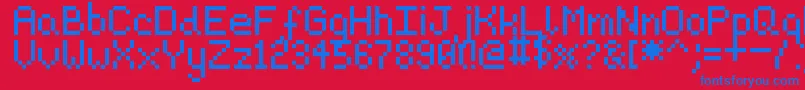 Pixeljosh6 Font – Blue Fonts on Red Background