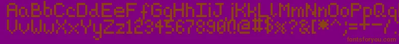 Pixeljosh6-fontti – ruskeat fontit violetilla taustalla