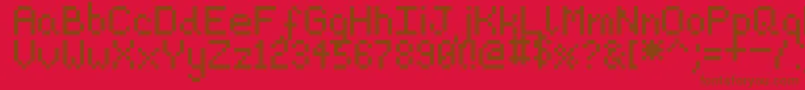 Pixeljosh6 Font – Brown Fonts on Red Background