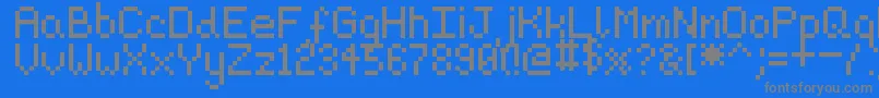 Pixeljosh6-fontti – harmaat kirjasimet sinisellä taustalla