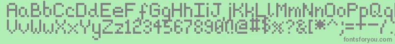 フォントPixeljosh6 – 緑の背景に灰色の文字