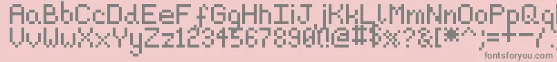 Pixeljosh6-Schriftart – Graue Schriften auf rosa Hintergrund