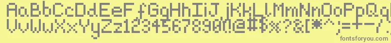 Pixeljosh6 Font – Gray Fonts on Yellow Background
