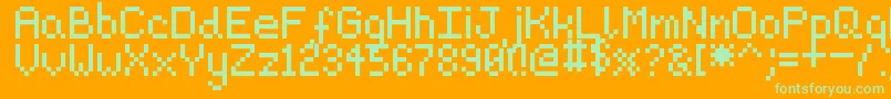 Pixeljosh6 Font – Green Fonts on Orange Background