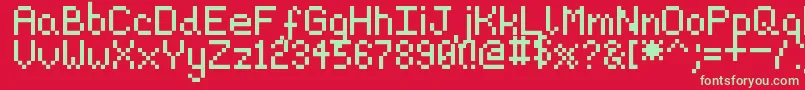 Pixeljosh6 Font – Green Fonts on Red Background