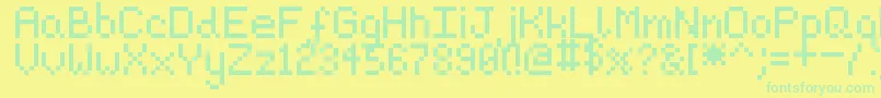 Pixeljosh6 Font – Green Fonts on Yellow Background