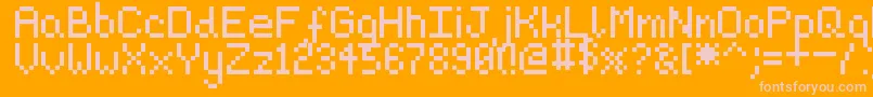Pixeljosh6 Font – Pink Fonts on Orange Background