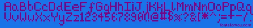 Pixeljosh6 Font – Purple Fonts on Blue Background