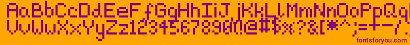Pixeljosh6 Font – Purple Fonts on Orange Background