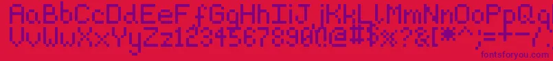 Police Pixeljosh6 – polices violettes sur fond rouge