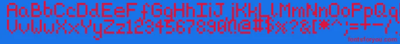 Pixeljosh6 Font – Red Fonts on Blue Background