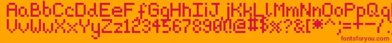 Pixeljosh6 Font – Red Fonts on Orange Background