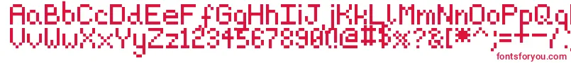 Pixeljosh6 Font – Red Fonts on White Background