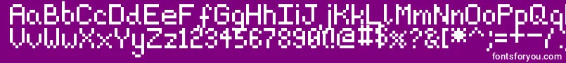 Pixeljosh6-fontti – valkoiset fontit violetilla taustalla