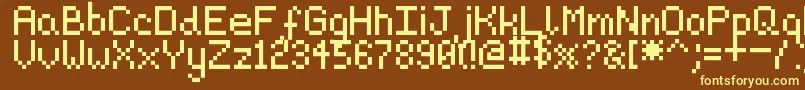 Шрифт Pixeljosh6 – жёлтые шрифты на коричневом фоне