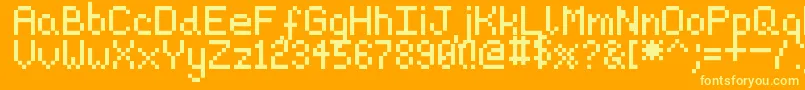 Pixeljosh6 Font – Yellow Fonts on Orange Background