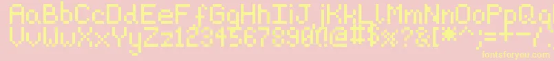 Pixeljosh6 Font – Yellow Fonts on Pink Background