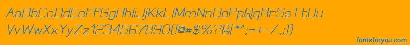 ElgethyBoldOblique-Schriftart – Blaue Schriften auf orangefarbenem Hintergrund
