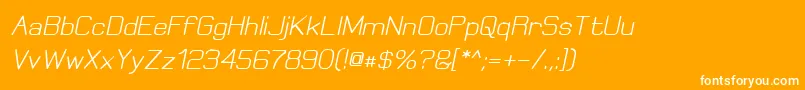 フォントElgethyBoldOblique – オレンジの背景に白い文字